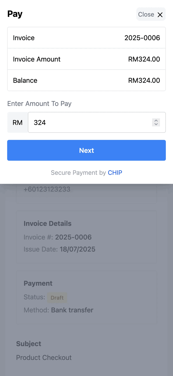 Secure payment - Mobile payment interface with multiple payment options