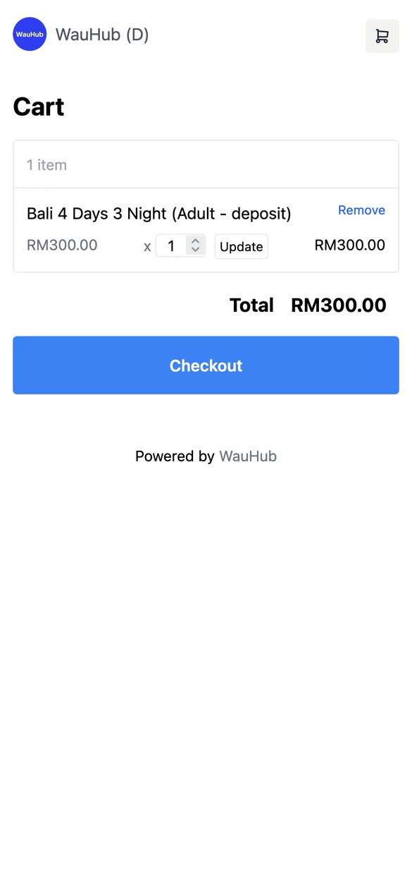 Add to cart - Customer selecting tour package with pricing and checkout button